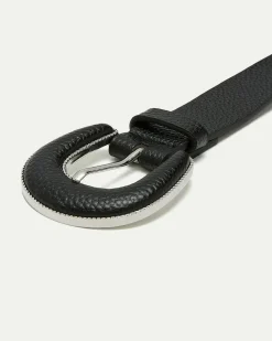 Belt with Faux-Leather Covered Buckle