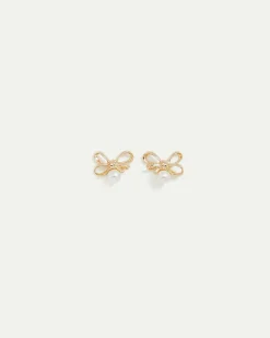 Bow Earrings with Pearls