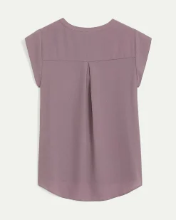 Cap Sleeve Split Neck Blouse - R Essentials