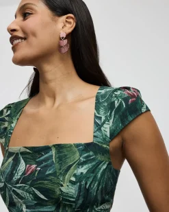 Cap-Sleeve Mini Dress with Square Neckline - Toni Fifi. x Reitmans