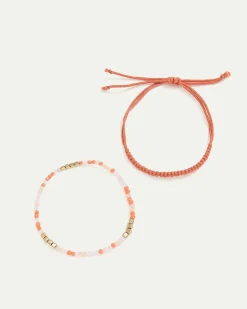 Cord and Beaded Bracelets - Set of 2