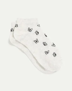 Cotton Anklet Socks with Butterflies