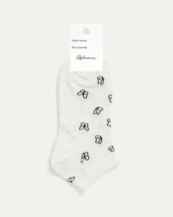 Cotton Anklet Socks with Butterflies