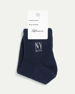 Cotton Anklet Socks with Ruffled Hems