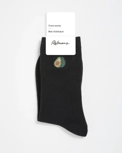 Cotton Crew Socks with Avocado