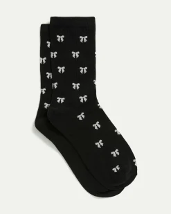 Cotton Crew Socks with Bows