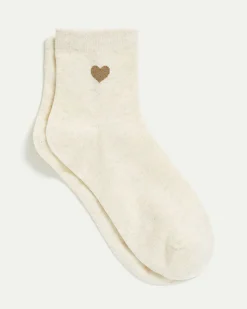Cotton Crew Socks with Heart