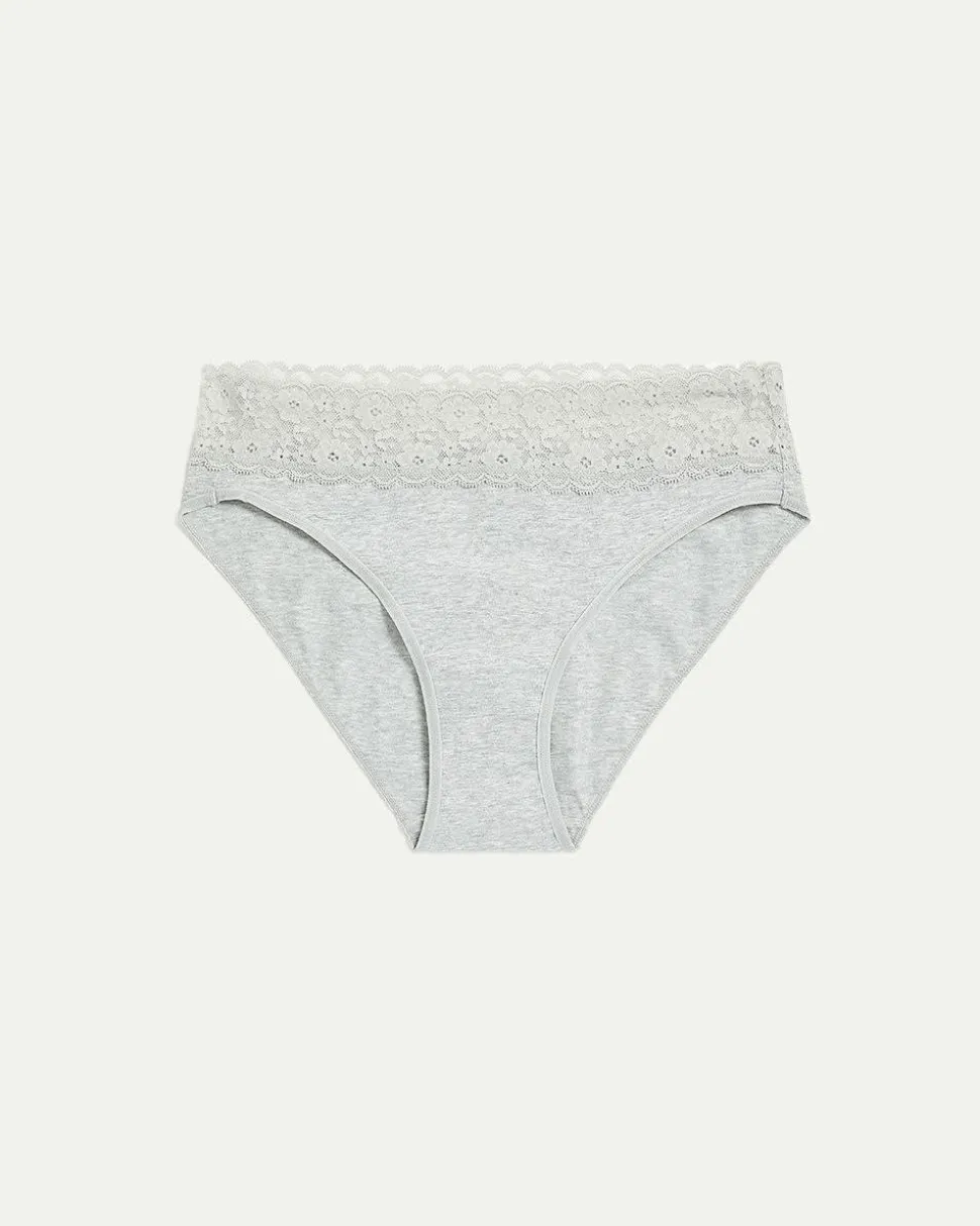 Cotton High Waist Panty with Lace