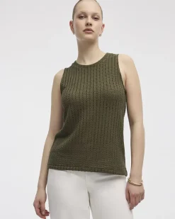 Crew-Neck Crochet Tank