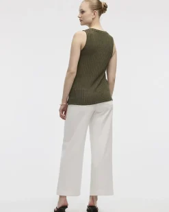 Crew-Neck Crochet Tank