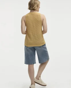 Crew-Neck Crochet Tank