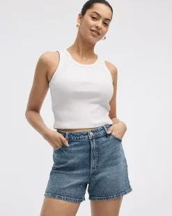 Crew-Neck Ribbed Tank