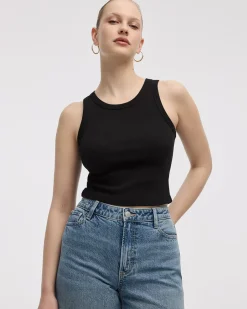 Crew-Neck Ribbed Tank