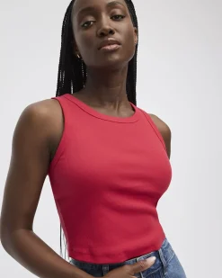 Crew-Neck Ribbed Tank