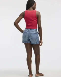 Crew-Neck Ribbed Tank