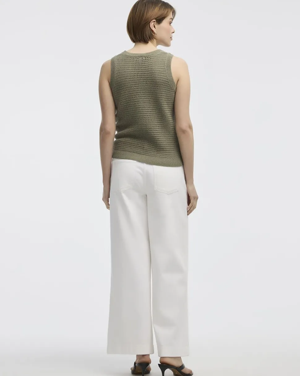 Crew-Neck Tank with Fancy Stitches