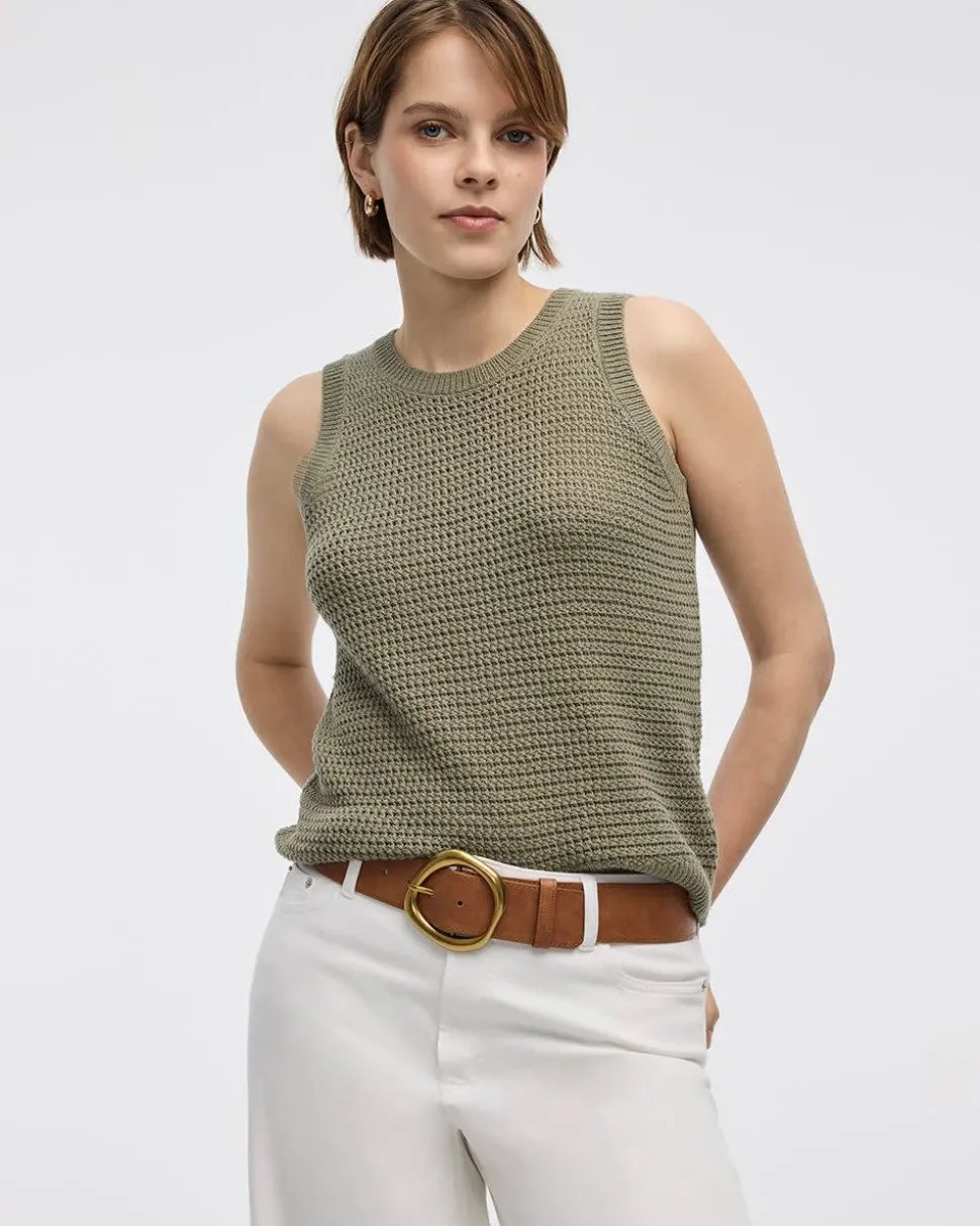 Crew-Neck Tank with Fancy Stitches