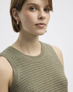 Crew-Neck Tank with Fancy Stitches