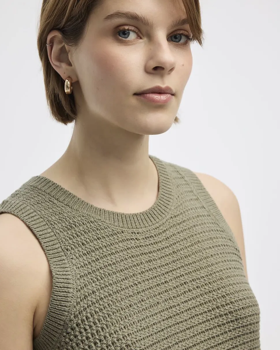 Crew-Neck Tank with Fancy Stitches