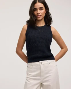 Crew-Neck Tank with Fancy Stitches