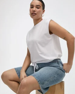 Crew-Neck T-Shirt with Bubble Hem