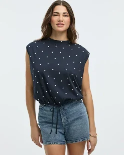 Crew-Neck T-Shirt with Bubble Hem
