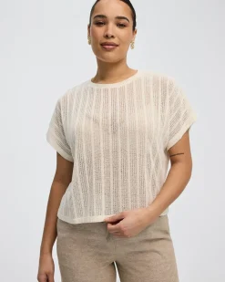 Cropped Short-Sleeve Crew-Neck Top