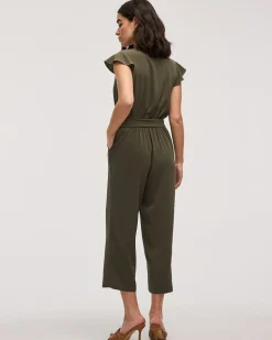 Cropped Straight-Leg Sleeveless Jumpsuit