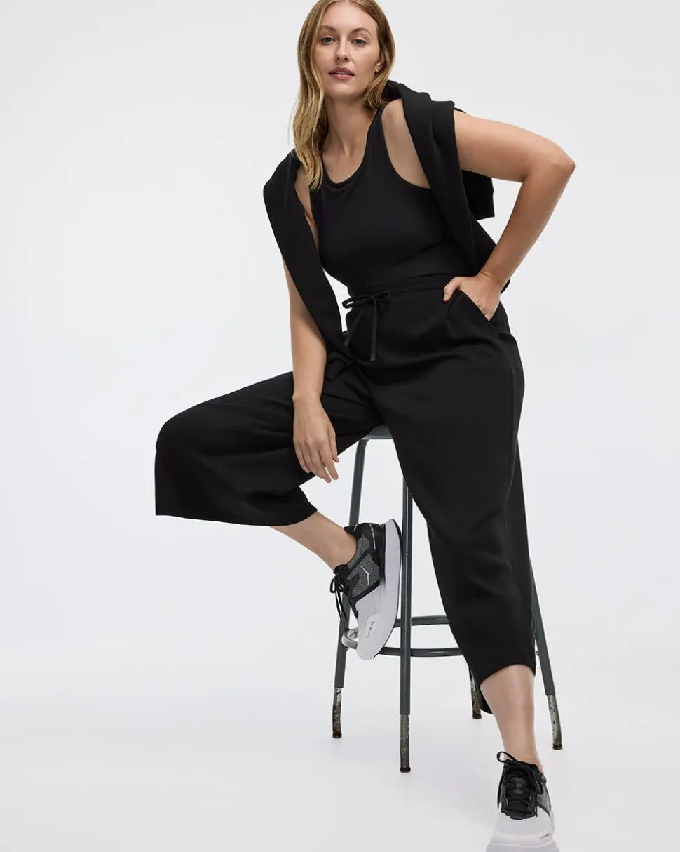 Cropped Wide-Leg Scuba Pants - Hyba