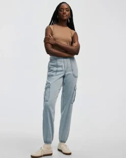 Denim Jogger with Cargo Pockets - Tall
