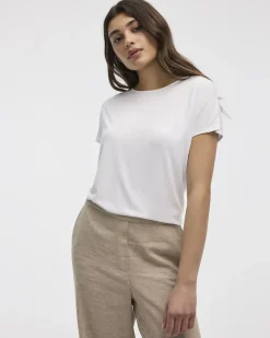 Dolman-Sleeve Boat-Neck T-Shirt