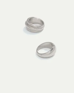 Domed-Effect Rings - Set of 2