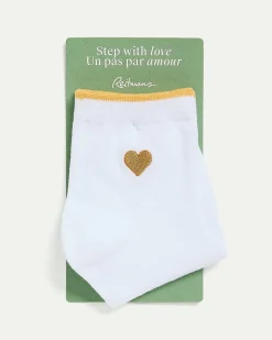 Embroidered Heart Anklet Socks