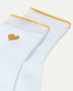 Embroidered Heart Anklet Socks