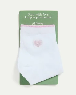 Embroidered Heart Anklet Socks