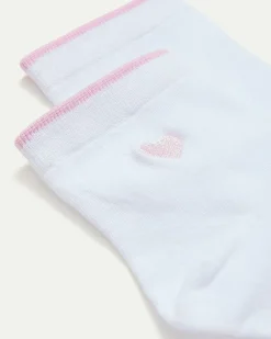 Embroidered Heart Anklet Socks