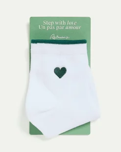 Embroidered Heart Anklet Socks