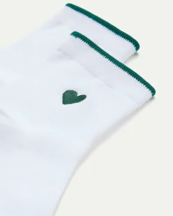 Embroidered Heart Anklet Socks