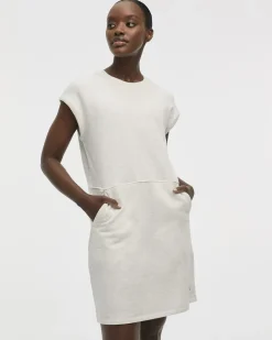 Extended-Sleeve Crew-Neck Dress with Pockets - Hyba
