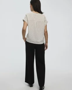Extended-Sleeve Split-Neck Blouse