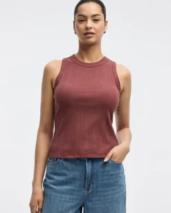 Fitted Crew-Neck Ribbed Tank