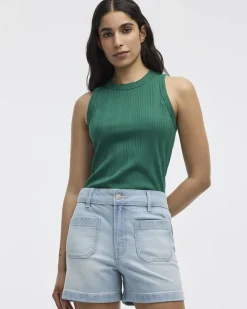 Fitted Crew-Neck Ribbed Tank