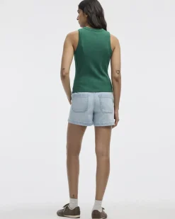 Fitted Crew-Neck Ribbed Tank
