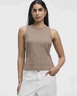 Fitted Crew-Neck Ribbed Tank