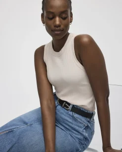 Fitted Crew-Neck Ribbed Tank