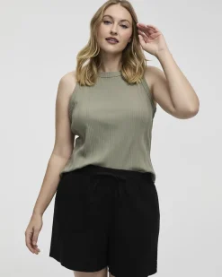 Fitted Crew-Neck Ribbed Tank