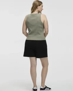 Fitted Crew-Neck Ribbed Tank
