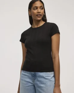Fitted Crew-Neck Ribbed T-Shirt