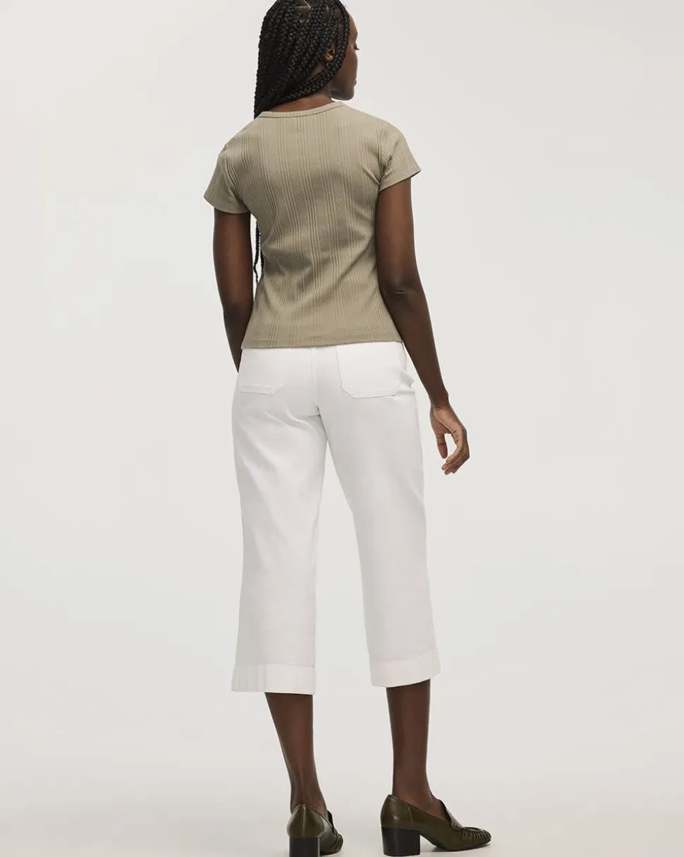 Fitted Crew-Neck Ribbed T-Shirt