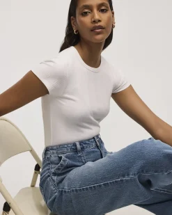Fitted Crew-Neck Ribbed T-Shirt
